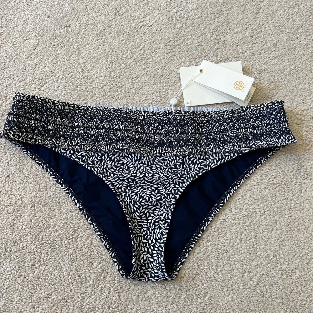 Tory Burch Costa Printed Hipster Bikini Bottom L NWT  $128